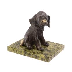 Статуэтка из бронзы &quot;Спаниель&quot; змеевик — 