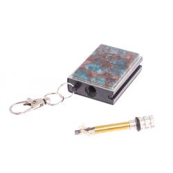 Брелок огниво &quot;Вечная спичка&quot; с накладкой из камня голубой аппатит — 