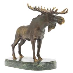 Статуэтка &quot;Сохатый великан&quot; из бронзы и змеевика — 