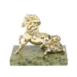 Статуэтка &quot;Конь резвится&quot; бронза змеевик — 