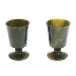 Набор рюмок на ножке 2 шт из нефрита 5х5х7,5 см — 