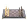 Шахматы с бронзовыми фигурами "Спарта" камень креноид 40х40 см фото 2 — 