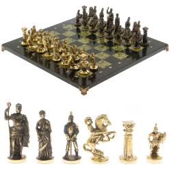 Шахматы &quot;Римские&quot; из бронзы и змеевика 44х44 см — 