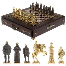 Шахматный ларец &quot;Богатыри&quot; бронза креноид — 