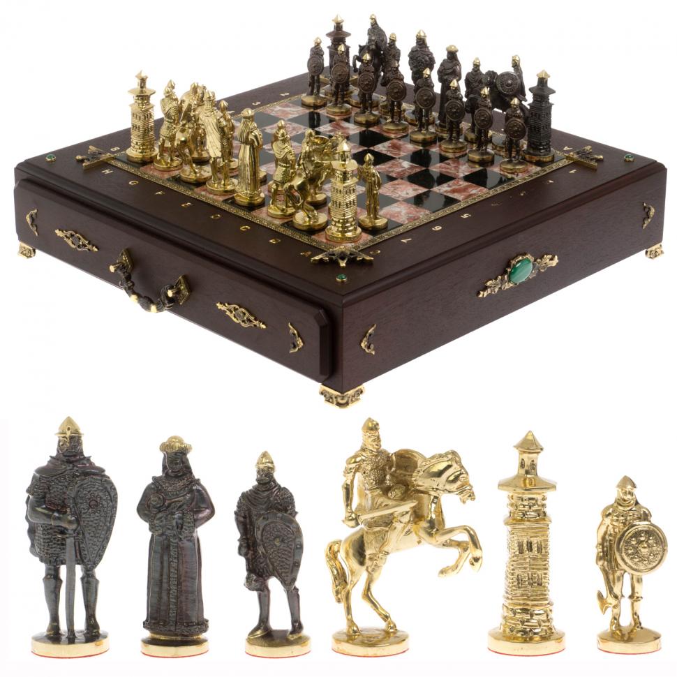 Шахматный ларец "Богатыри" бронза креноид фото 1 — 