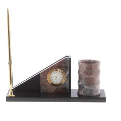 Письменный мини-набор с часами из яшмы — 