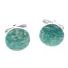 Запонки камень амазонит круглые фото 1 — 