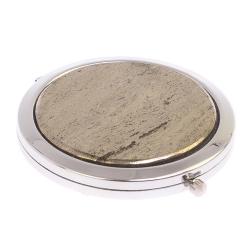 Карманное зеркальце из камня пирит цвет серебро — 