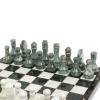 Каменные шахматы "Традиционные" доска 40х40 см мрамор шабовский змеевик фото 3 — 
