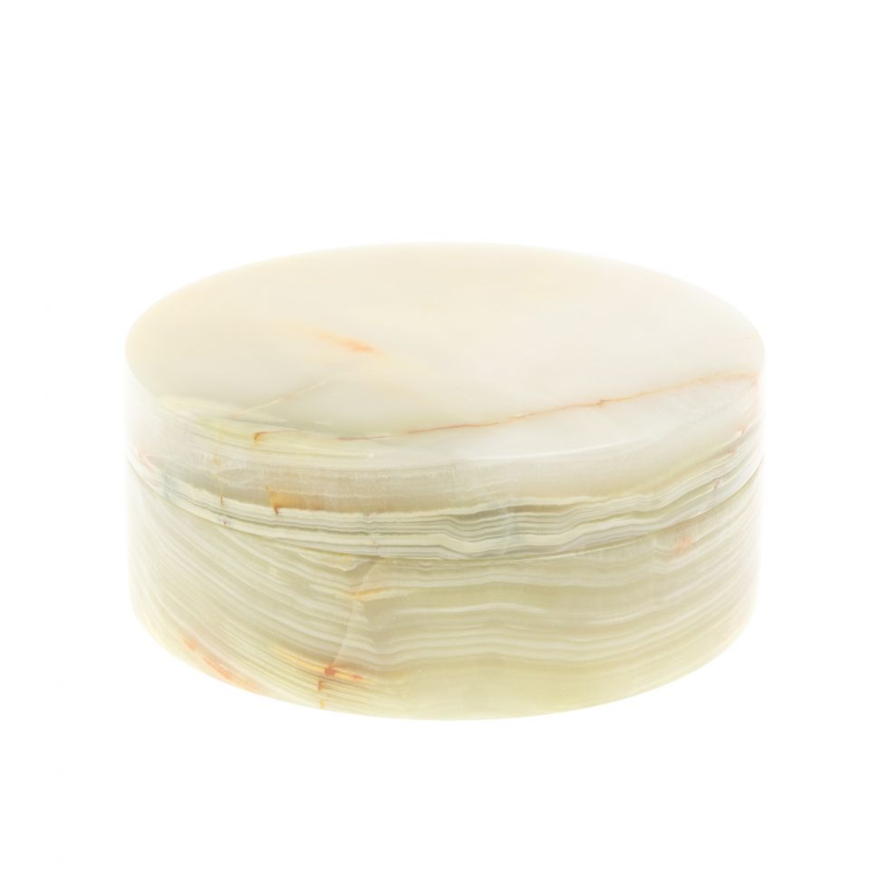 Шкатулка "Пудреница" из оникса 12,5х12,5х5 см (5) фото 1 — 