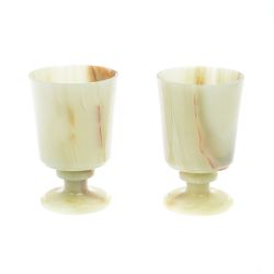 Набор рюмок 2 шт для мартини из оникса 8,5х13,5 см в футляре (3,5х5,5) — 