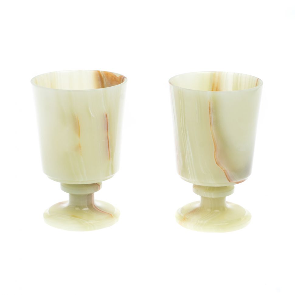 Набор рюмок 2 шт для мартини из оникса 8,5х13,5 см в футляре (3,5х5,5) фото 1 — 