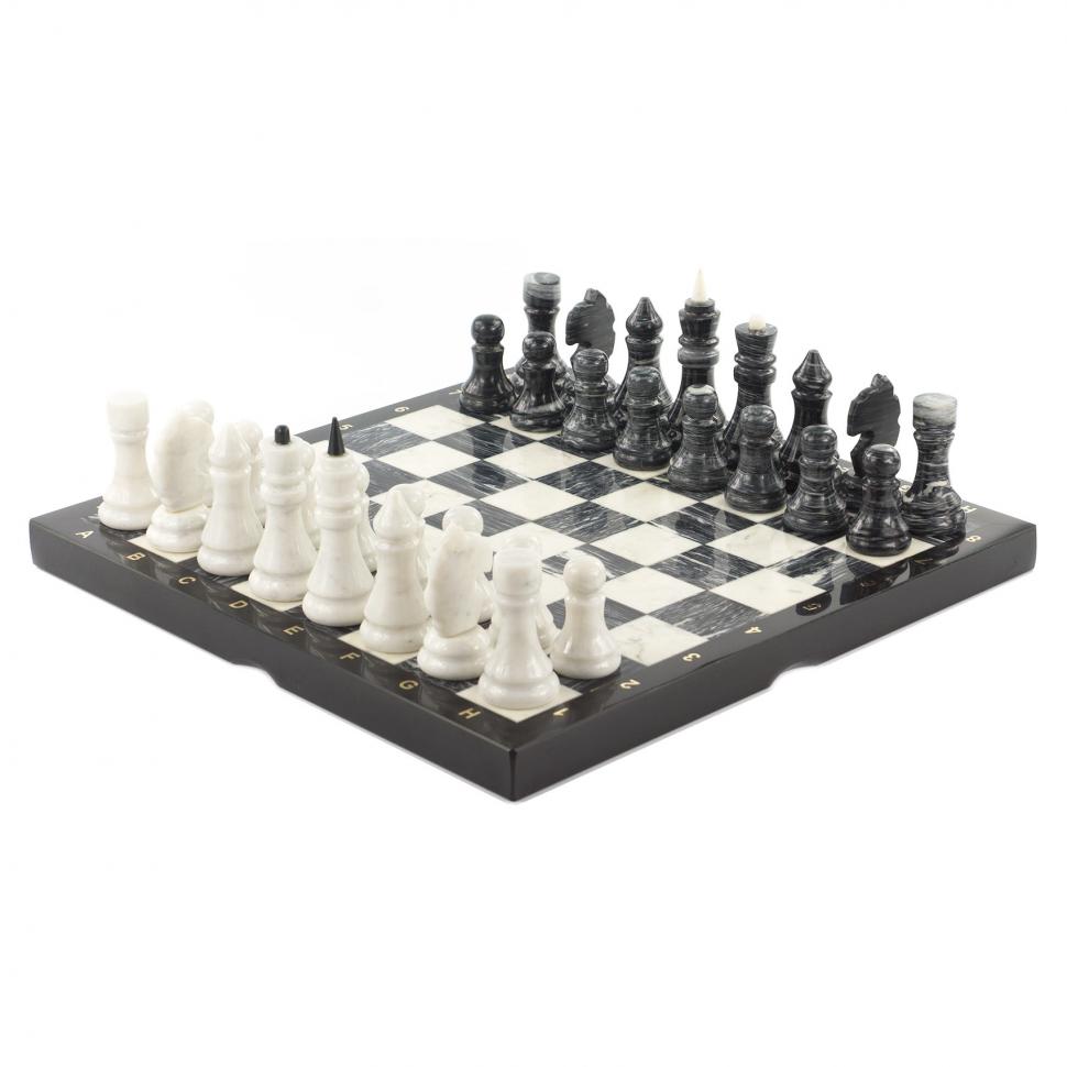 Шахматы мрамор змеевик 400х400 мм фото 1 — 