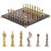 Шахматы "Ренессанс" доска 36х36 см лемезит змеевик фигуры цвет золото / серебро фото 1 — 