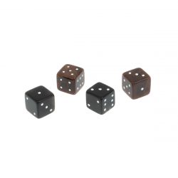 Кубики зарики 1 см коричневые и черные 4 шт — 