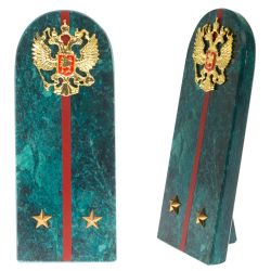 Сувенир погон &quot;Лейтенант МВД&quot; камень змеевик — 