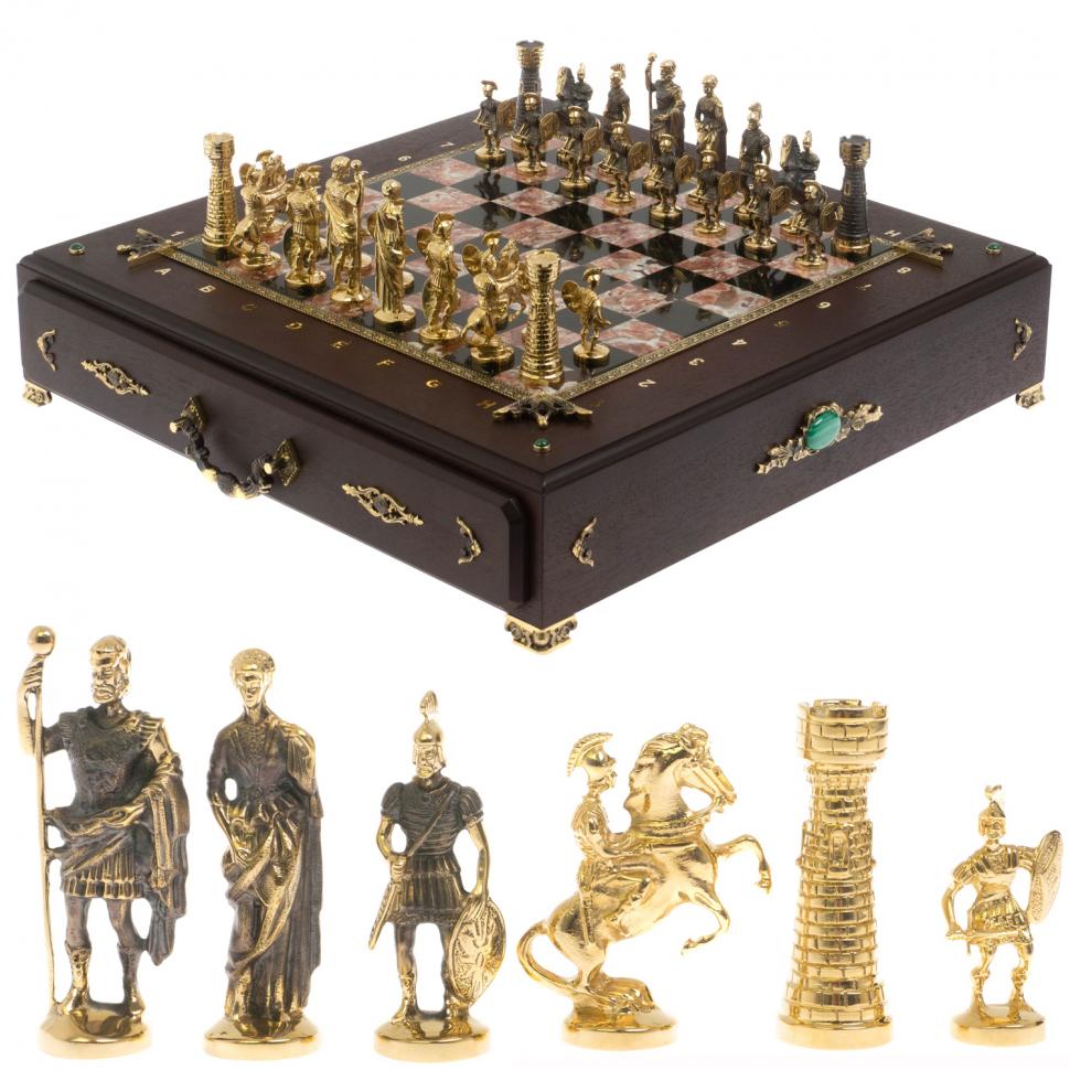 Шахматный ларец "Римские" из бронзы и креноида фото 1 — 