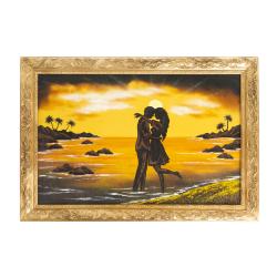 Картина из каменной крошки &quot;Влюблённые на закате&quot; багет 49х69 см — 