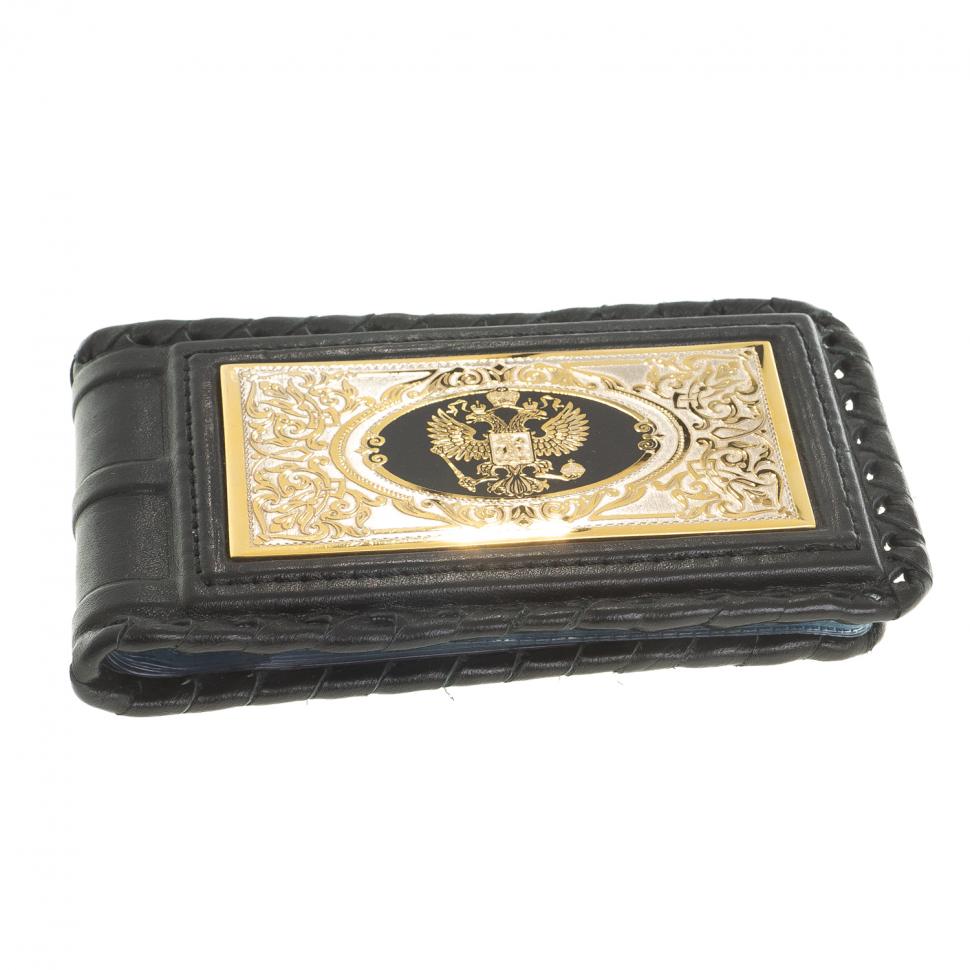 Визитница "Держава" из натуральной кожи с гравюрой Златоуст фото 1 — 