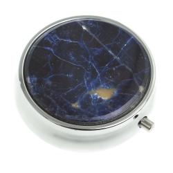 Таблетница на 3 отсека камень содалит цвет серебро — 