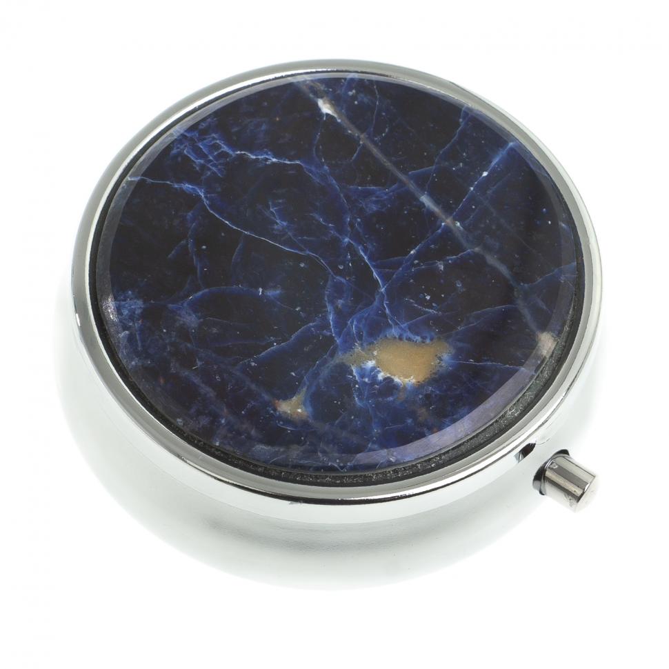 Таблетница на 3 отсека камень содалит цвет серебро фото 1 — 