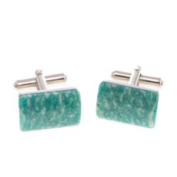 Запонки камень амазонит прямоугольные — 