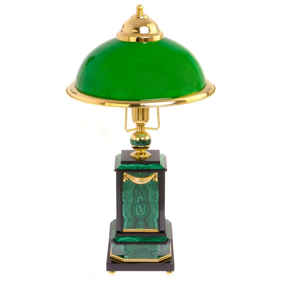 Настольная лампа камень малахит фото 1 — 
