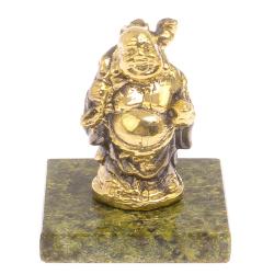 Статуэтка &quot;Хотей&quot; из бронзы на змеевике — 