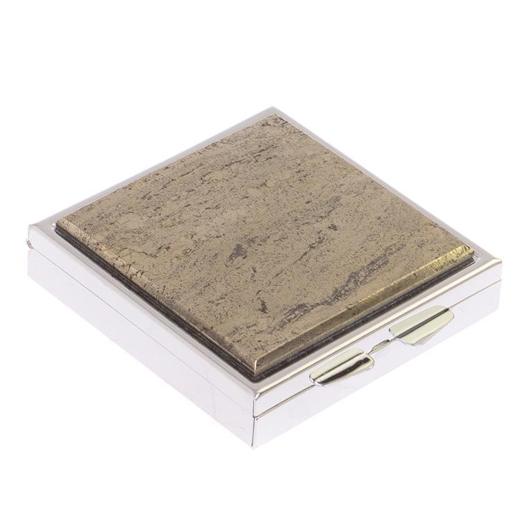 Таблетница на 4 отделения из пирита цвет серебро фото 1 — 