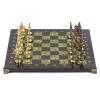 Шахматы бронзовые фигуры "Русские" доска 40х40 см камень змеевик фото 2 — 