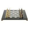 Шахматы бронзовые "Турецкие" доска 32х32 см мрамор змеевик фото 2 — 