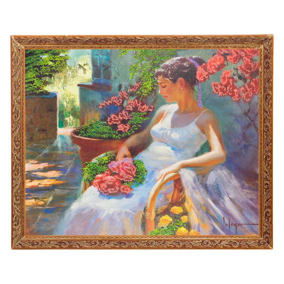 Картина с каменной крошкой "Всё в цветах" багет 68х78 см ВВ3 фото 1 — 