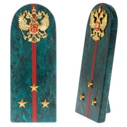 Сувенир погон &quot;Ст. Лейтенант МВД&quot; камень змеевик — 