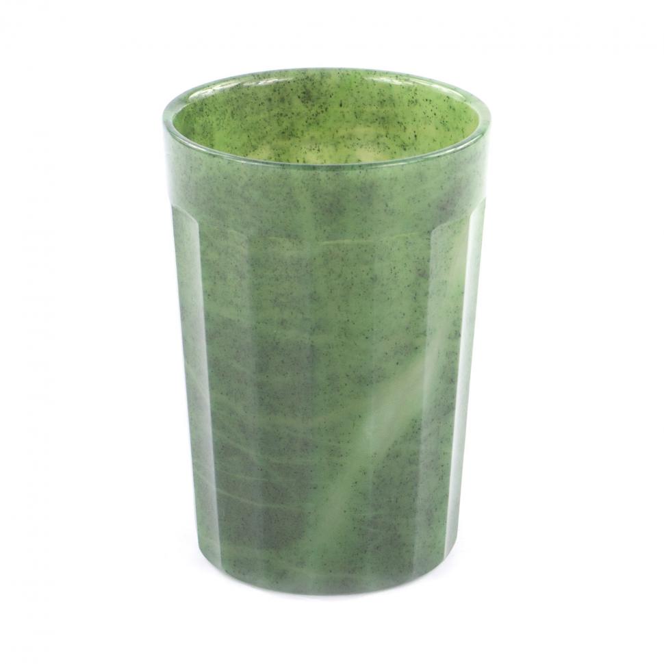 Гранёный стакан из камня нефрит 220 мл 7х7х10 см фото 1 — 