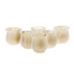 Набор из 6-ти стопок 80 мл камень оникс 6х5,7 см в футляре (2,5х2,5) — 