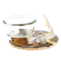 Икорница на агате &quot;Стерлядка&quot; Златоуст — 