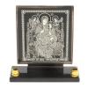 Икона настольная "Всецарица" из обсидиана с подсвечниками фото 4 — 