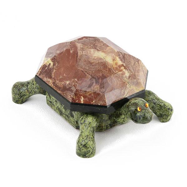 Шкатулка "Черепаха" змеевик креноид 16х12х7 см фото 1 — 