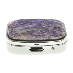 Таблетница на 2 отделения камень чароит — 