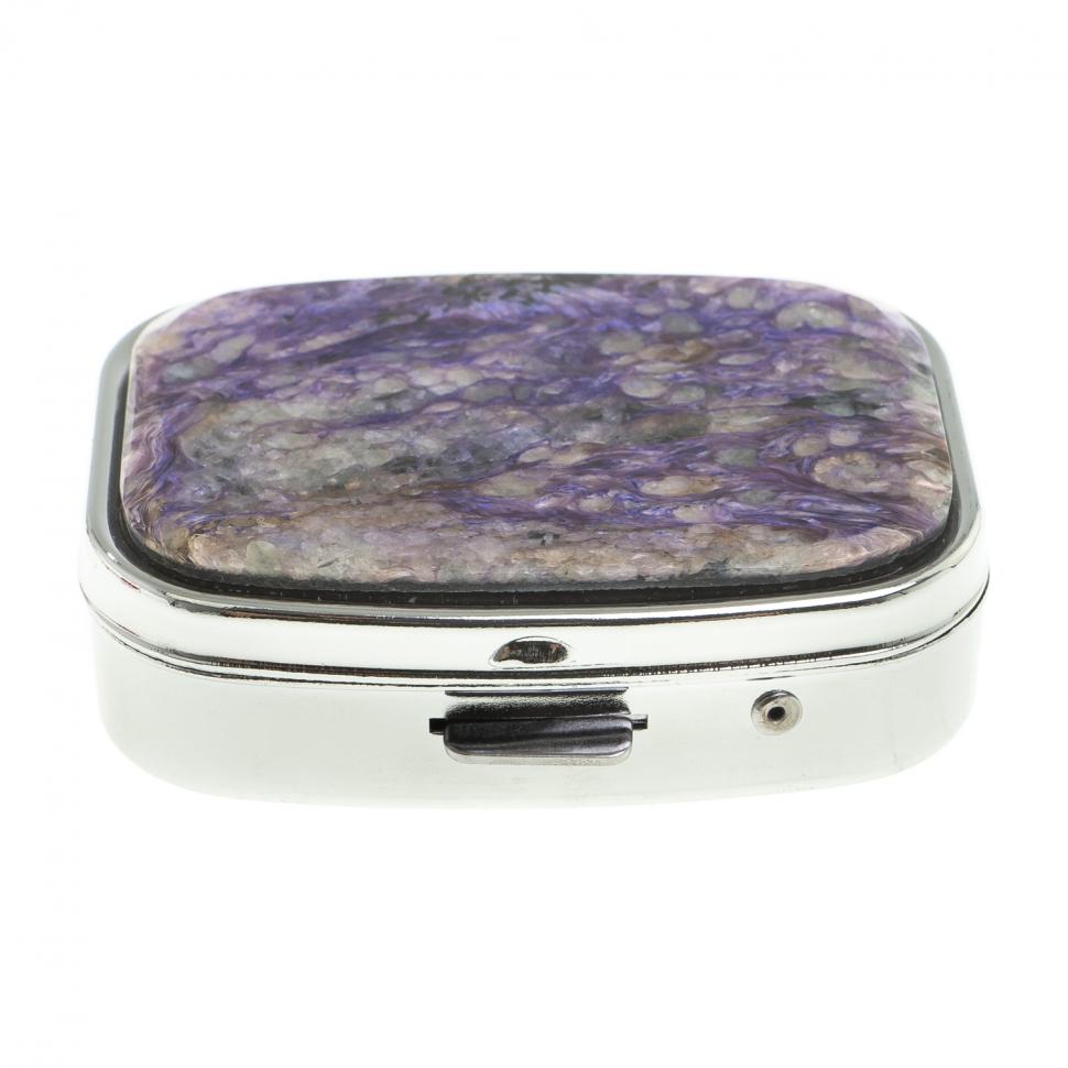 Таблетница на 2 отделения камень чароит фото 1 — 