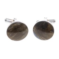 Запонки камень лабрадор круглые — 