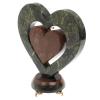 Декоративные часы «Сердце с ангелом» из змеевика и мрамора фото 3 — 