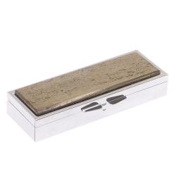 Таблетница на 3 отделения камень пирит цвет серебро — 