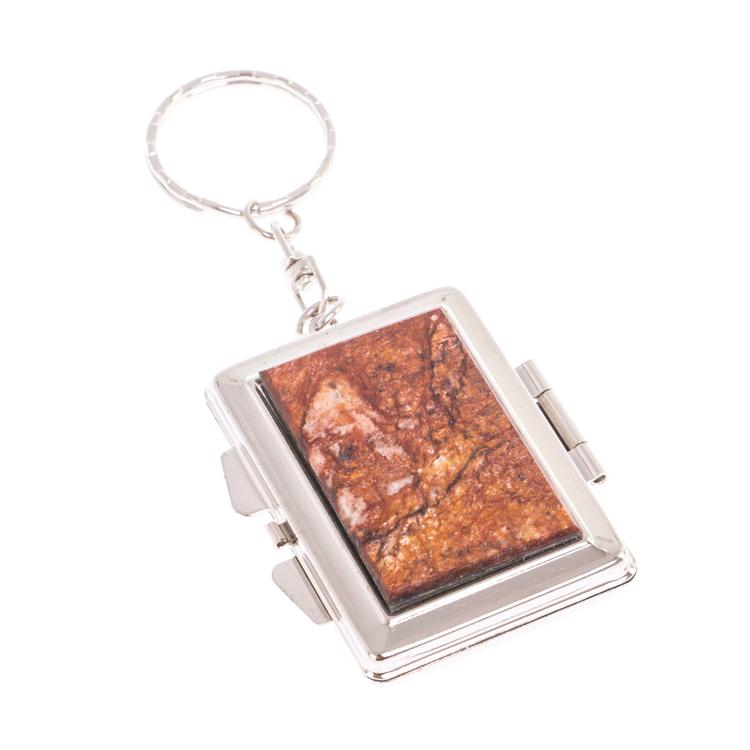 Складное зеркало брелок авантюрин прямоугольное фото 1 — 