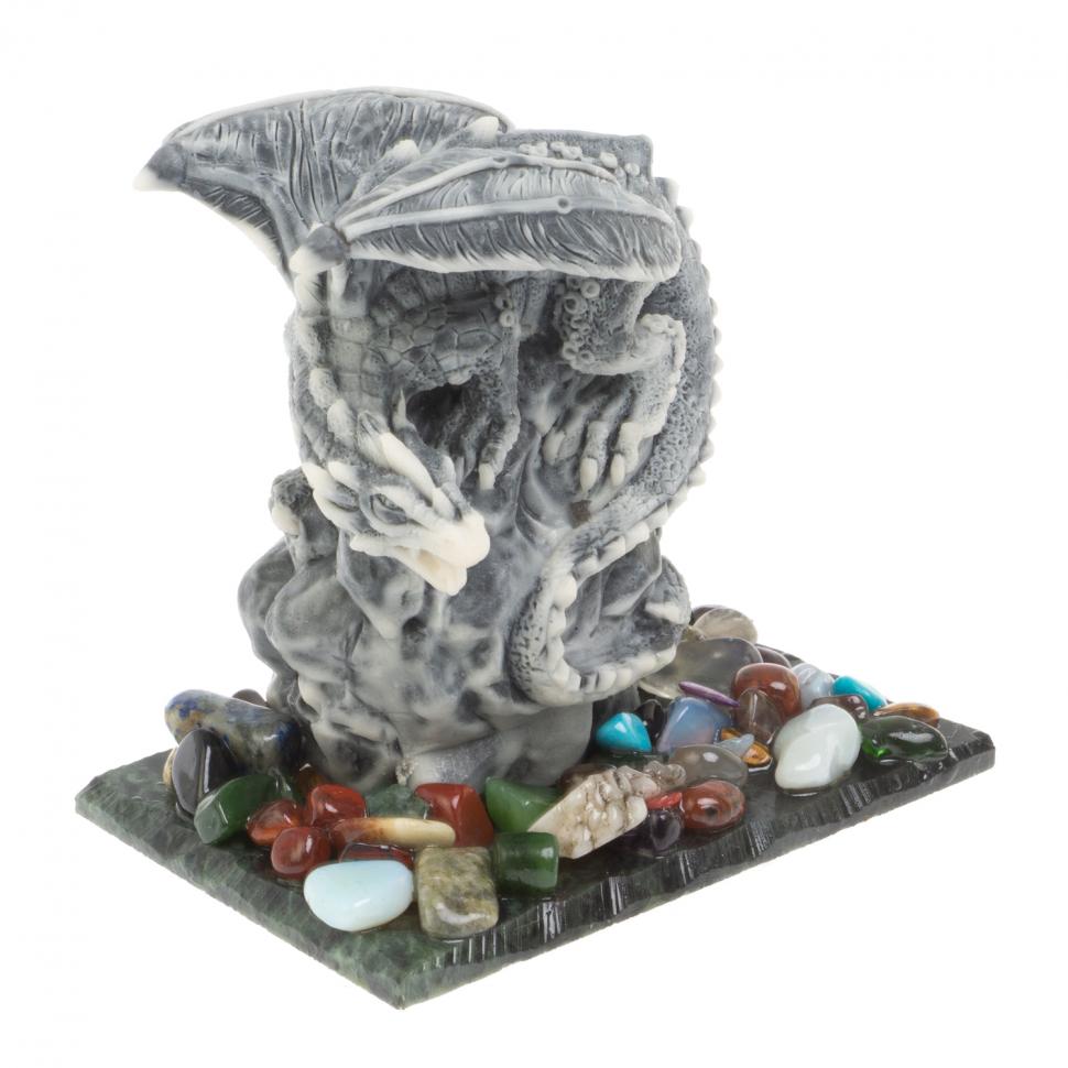 Сувенир "Дракон на камне" из мрамолита фото 1 — 