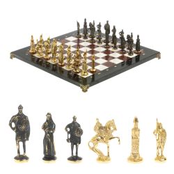 Шахматы &quot;Русские&quot; бронза доска 40х40 лемезит мрамор — 
