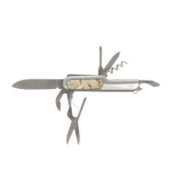 Нож мультитул складной 7 в 1 с камнем амазонит с дымчатым кварцем — 