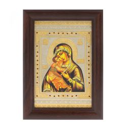 Икона гравюра &quot;Владимирская Божья Матерь&quot; багет 12,5х17,5х1 см Златоуст — 