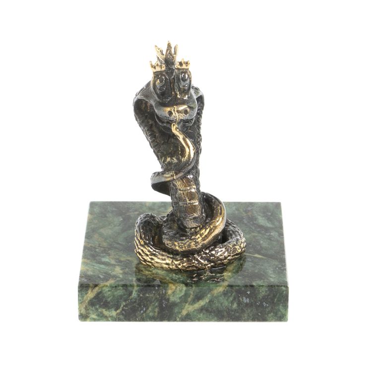 Бронзовая статуэтка "Змея - Царевна" на шабровском змеевике фото 1 — 