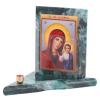 Икона с подсвечником Казанская малая змеевик 9,5х9,5х10 см фото 2 — 